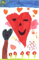 το ζωγράφισε η μικρή Μαρία από τα Παιδικά Χωριά SOS Βάρης, ακούγοντας παραμύθια.