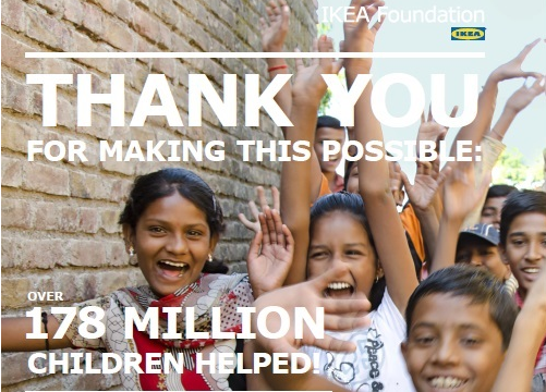Το ΙΚΕΑ Foundation χαρίζει 178.000.000 Χαμόγελα  στα Παιδιά του Κόσμου