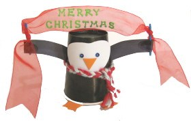 Χριστουγεννιάτικος Πιγκουίνος από κύπελλο καφέ