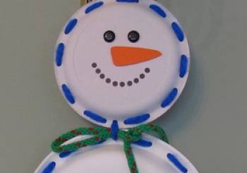 Χιονάνθρωπος από χάρτινο πιάτο